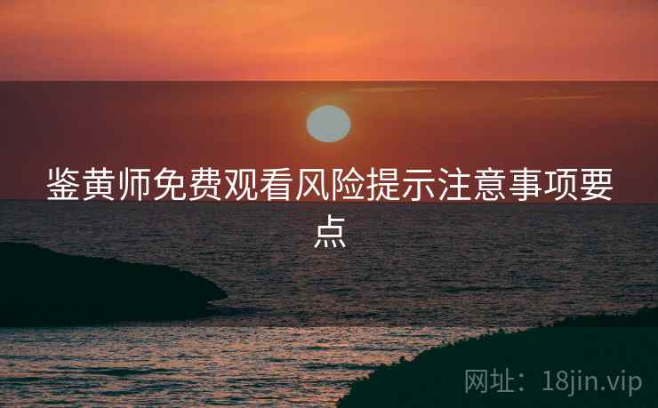 鉴黄师免费观看风险提示注意事项要点