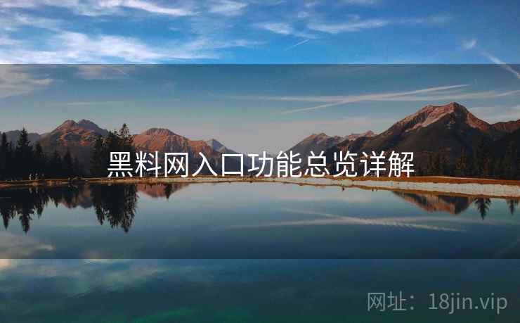 黑料网入口功能总览详解