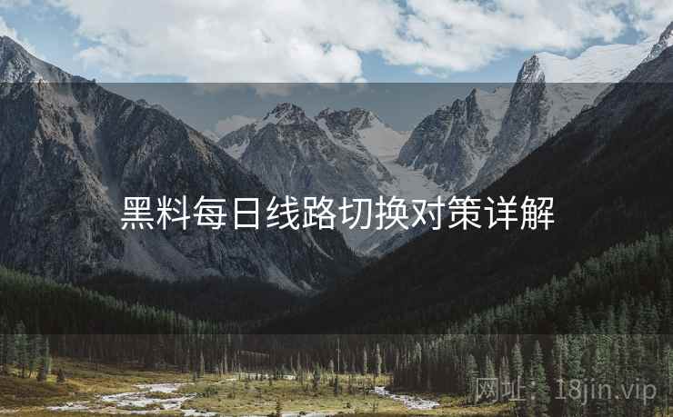 黑料每日线路切换对策详解