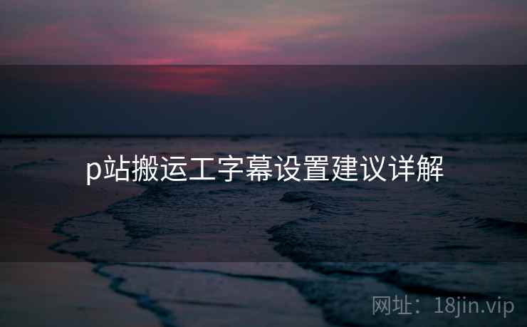 p站搬运工字幕设置建议详解