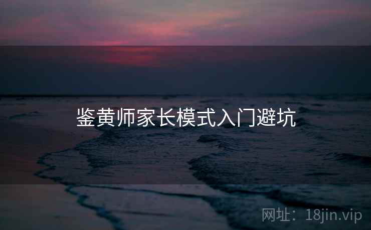 鉴黄师家长模式入门避坑
