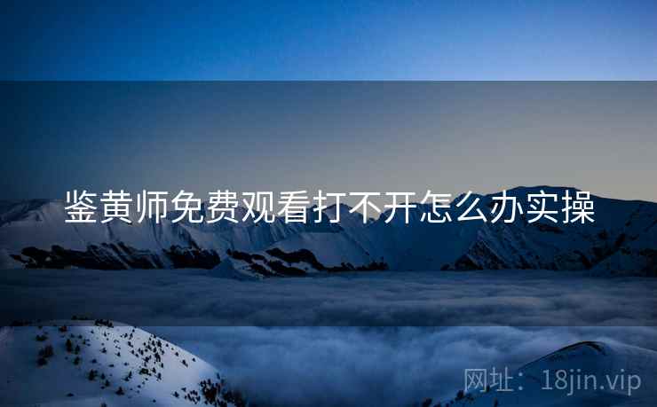 鉴黄师免费观看打不开怎么办实操