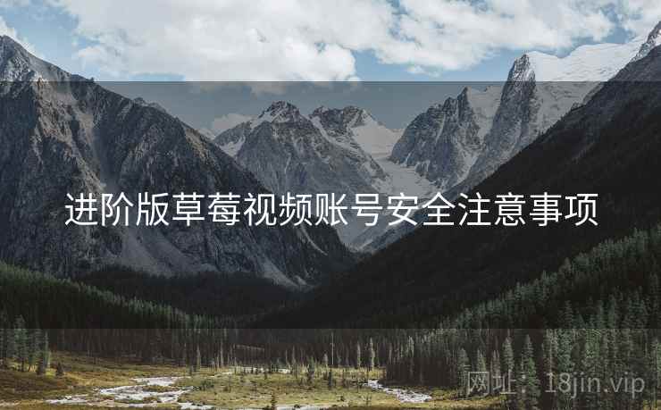 进阶版草莓视频账号安全注意事项