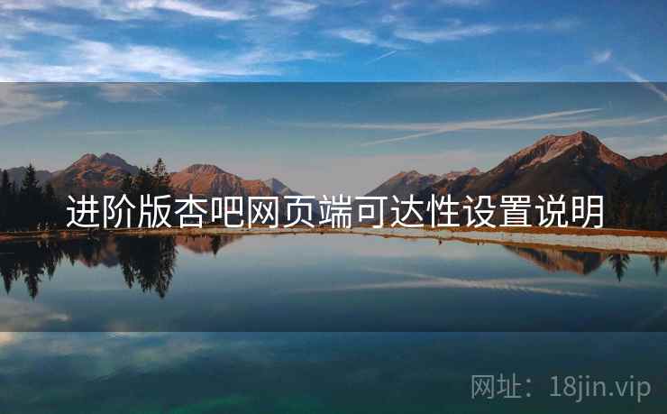 进阶版杏吧网页端可达性设置说明