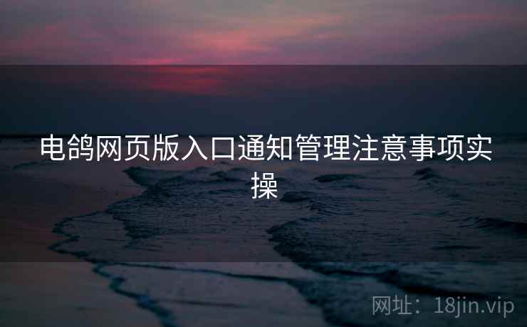 电鸽网页版入口通知管理注意事项实操